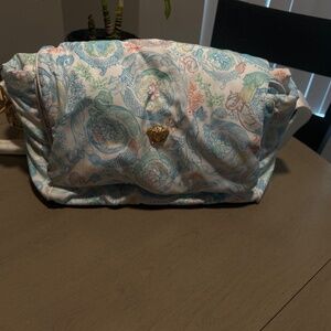 Blue Versace diaper bag